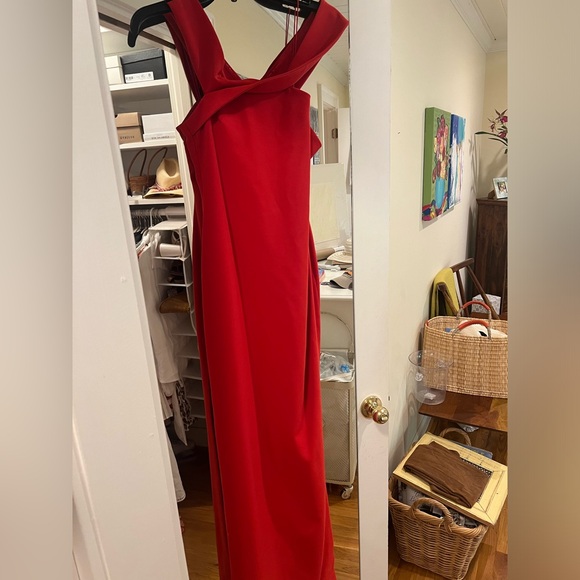 Likely Dress 4 Red Darrah Off Shoulder Long Double Slit Evening Gown Formal - Picture 8 of 8